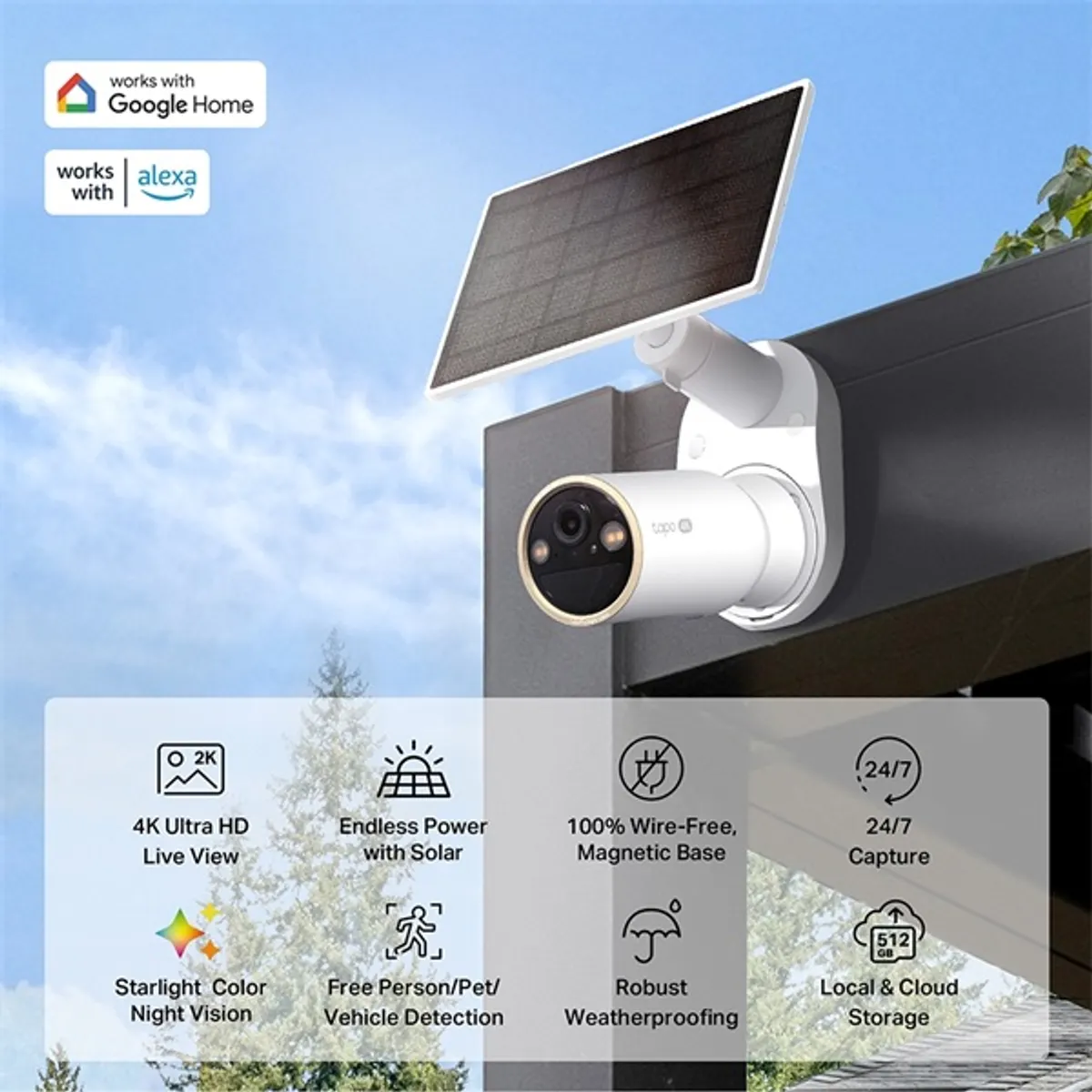TP-LINK TAPO C460 KIT Tapo C460 KIT 4K IP66 kültéri napelemes kamera, 18x digitális zoom, 2-utas audio, microSD slot #2