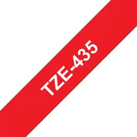 BROTHER TZE435 laminált szalag piros alapon fehér 12mm 8m