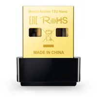 TP-LINK ARCHER T2U NANO AC600 Nano Wireless USB Adapter USB 2.0 2,4 GHz és 5 GHz IEEE 802.11ac n g b WPA-PSK WPA2-PSK