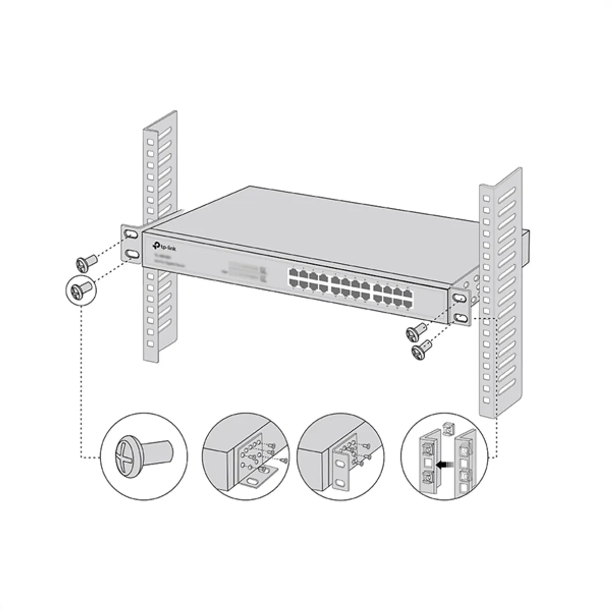 TP-LINK RACKMOUNT KIT-19 Rackmount készlet fém fekete #3