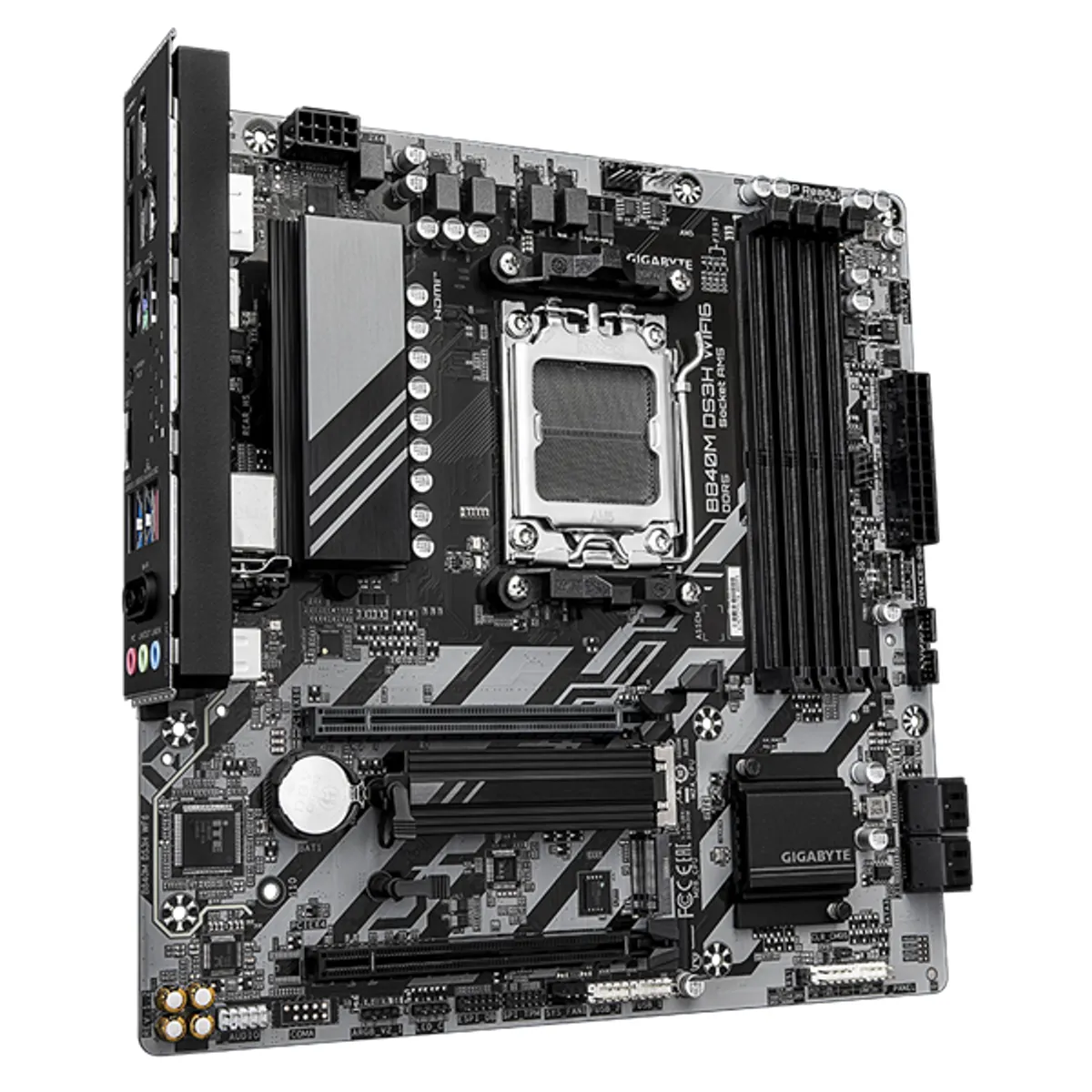 GIGABYTE B840M DS3H WIFI6 B840M DS3H WIFI6 AM5 mATX DDR5 5200 256GB 2x PCIe 16x M.2 2.5G LAN Wireless HDMI DP RAID SATA III 4 USB 2.0 8 USB 3.1 6 #1