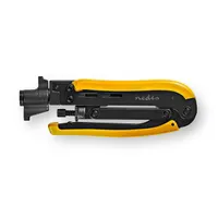 NEDIS CSGG49530YE krimpelő fogó állítható f-csavarfej csúszásgátló fogantyú RG58 RG59 RG6 RG7 RG11