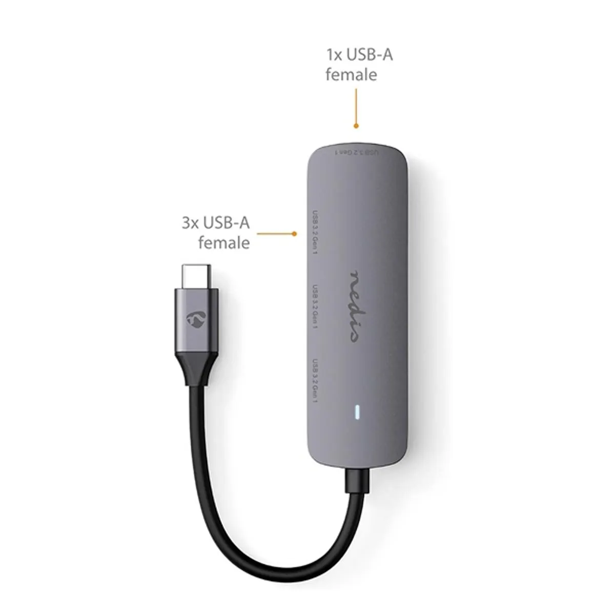 NEDIS CCGB64220GY01 4 portos USB-C hub 3.2 Gen1 4x USB-A #4