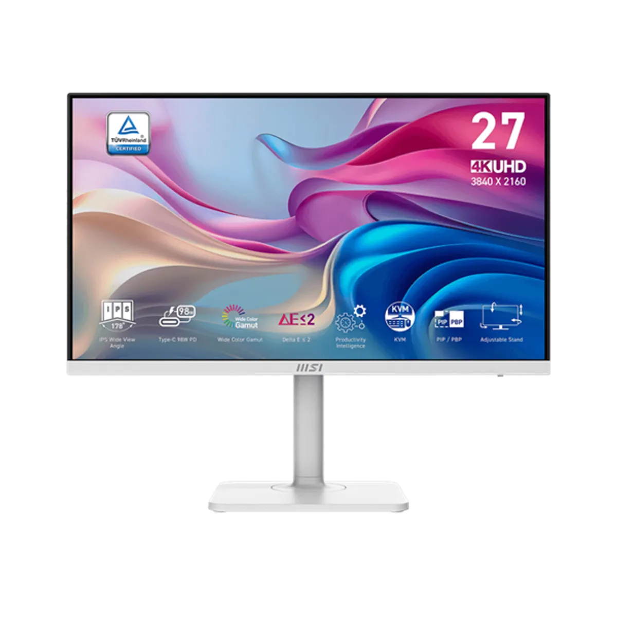 MSI DT 9S6-3PB19H-415 27" UHD IPS monitor 60 Hz 4 ms 3840x2160 400 lumen Dönthető Forgatható Pivot Állítható magasság VESA 75x75 HDMI DisplayPort USB-C USB LAN #1