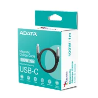 ADATA CACCU3-100W-100AN-BK USB-C kábel 1m USB TypeC-USB TypeC fekete
