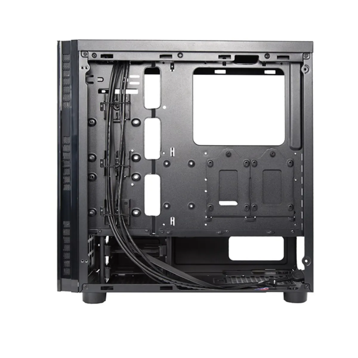 Chieftec AL-02B-TG-OP Hawk fekete edzett üveg oldalpanel alumínium előlap 1x5.25" külső 2x3.5" és 2x2.5" belső ATX mini ITX mATX #8