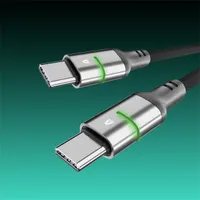 AVAX_CB634 Steely LED 3m fekete USB-C USB-C 60W