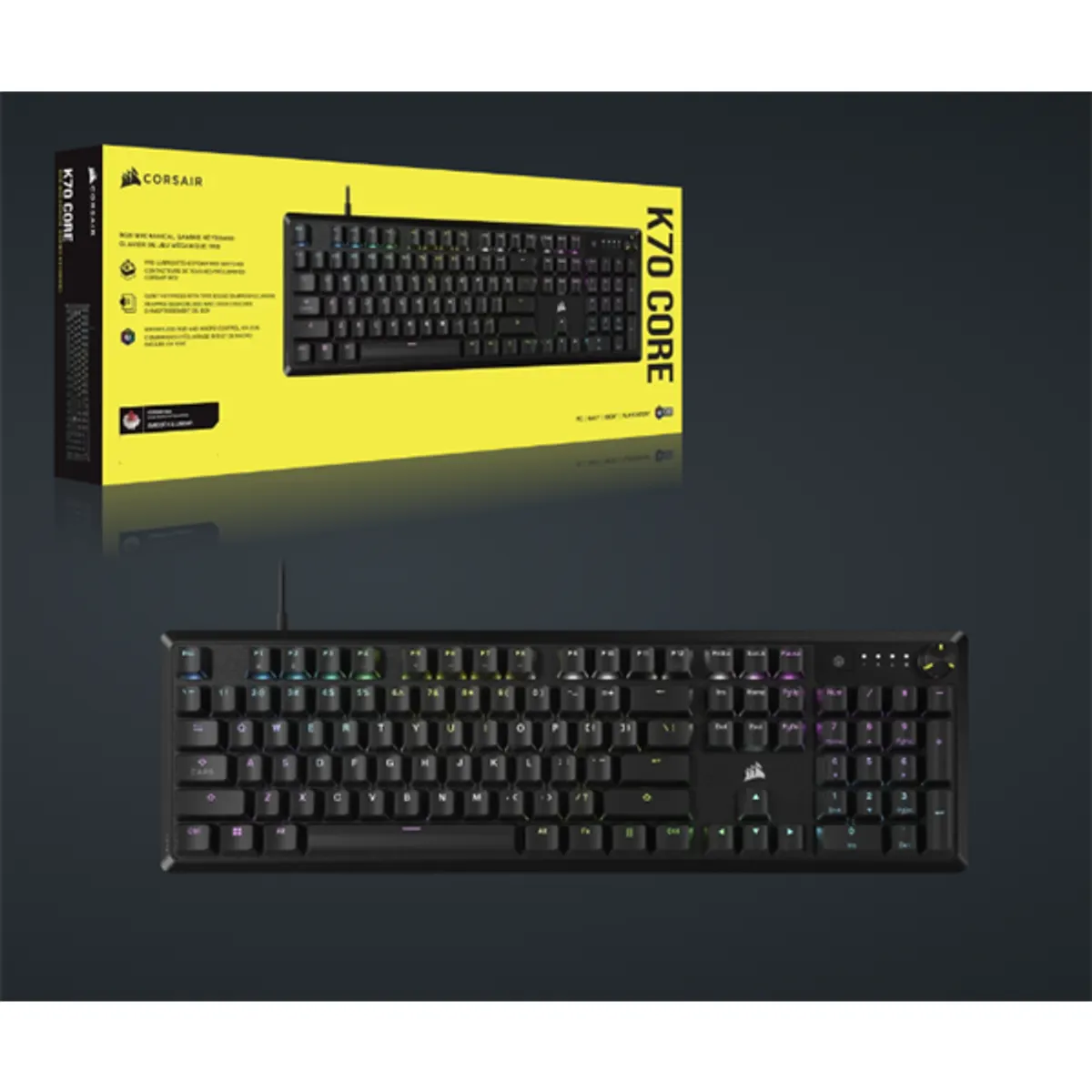 CORSAIR CH-910971E-NA K70 CORE RGB MLX Red 104 gombos US kiosztás teljes méretű #8