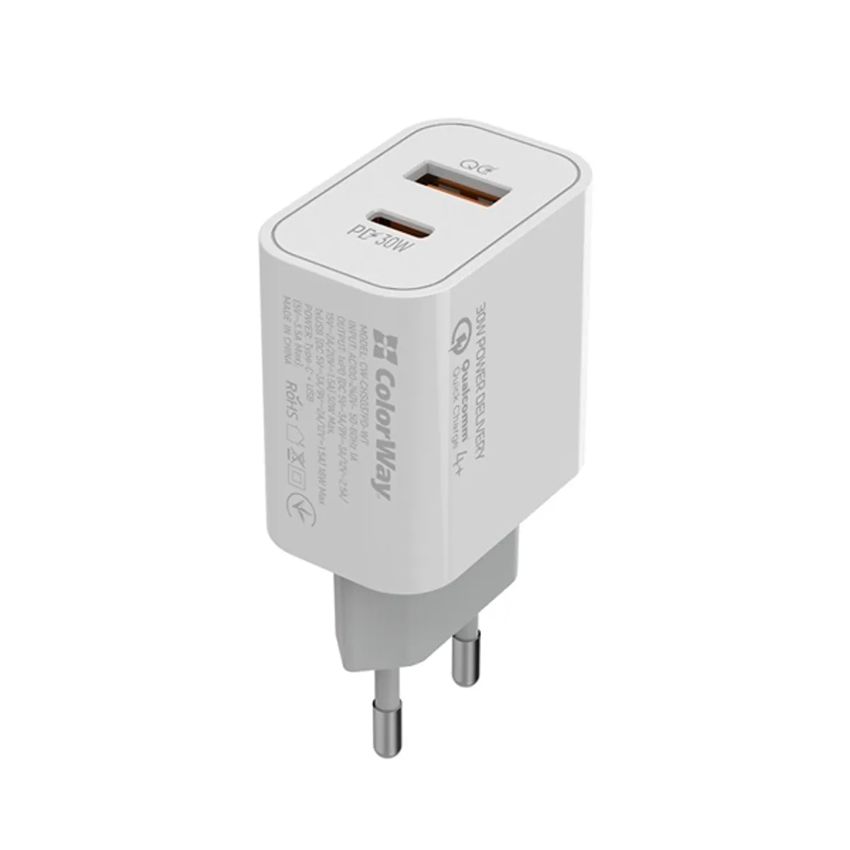 Colorway CW-CHS037PD-WT USB töltő adapter USB-C PD PPS 30W QC3.0 2-port #9