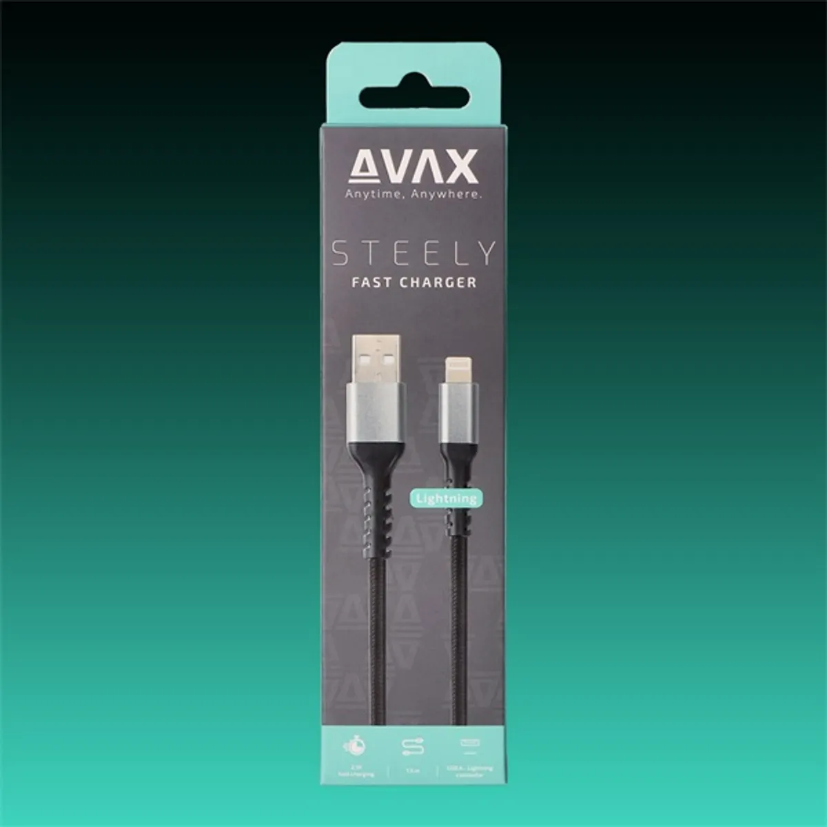 AVAX AVAX_CB401G CB401G USB-A Lightning kábel 1,5m acél szürke #1
