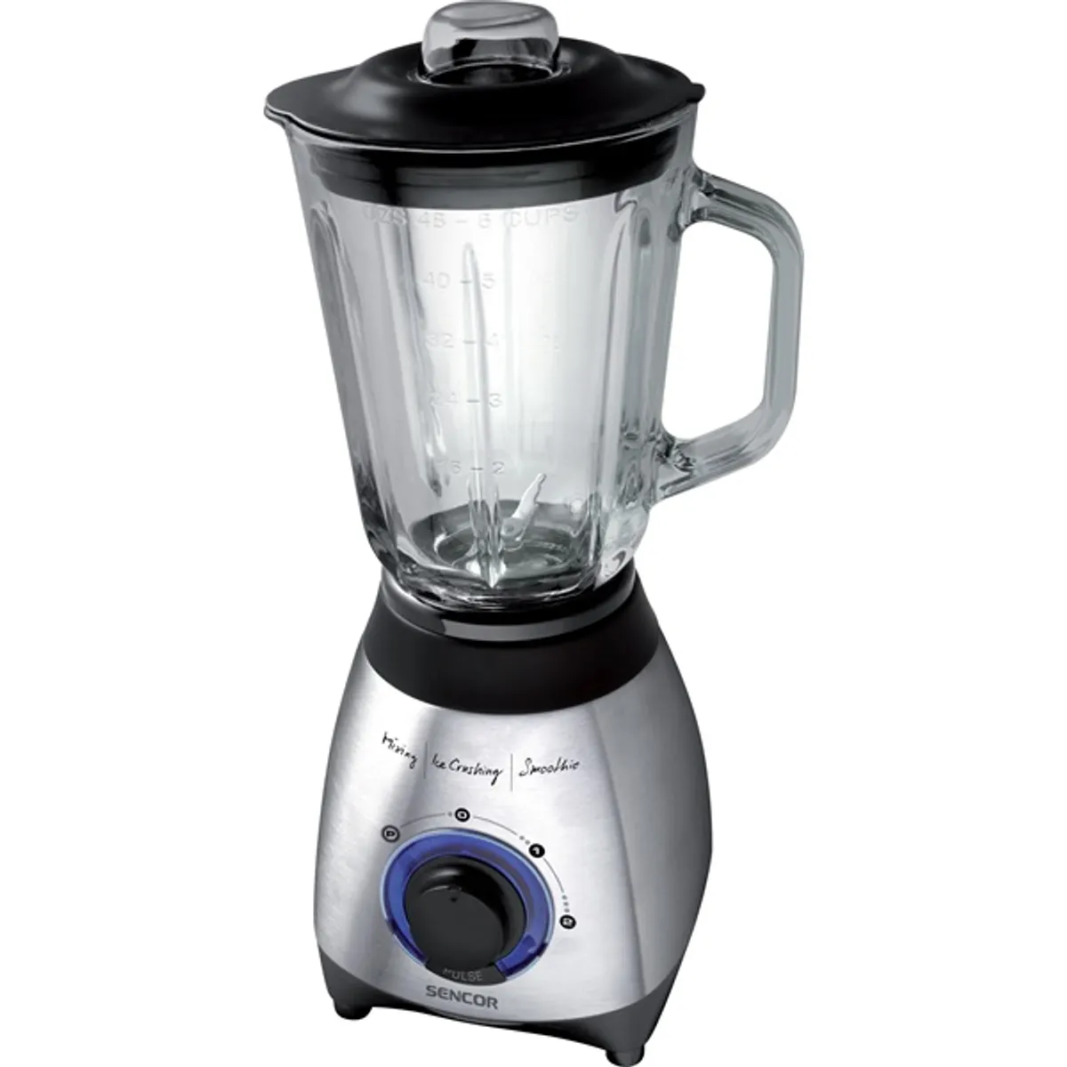 Sencor SBL 4371 turmixgép 600 W 1,5 L üvegkehely 2 sebességfokozat pulzáló jégtörő rozsdamentes pengék #1
