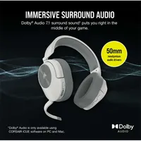 Corsair CA-9011281-EU HS55 Vezeték nélküli játékfejhallgató fehér 2,4 GHz Bluetooth Dolby 7.1 #3