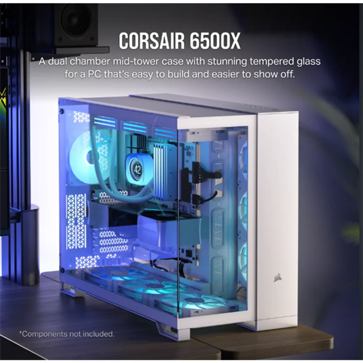 CORSAIR CC-9011258-WW 6500X kétkamrás fehér edzett üveg #2