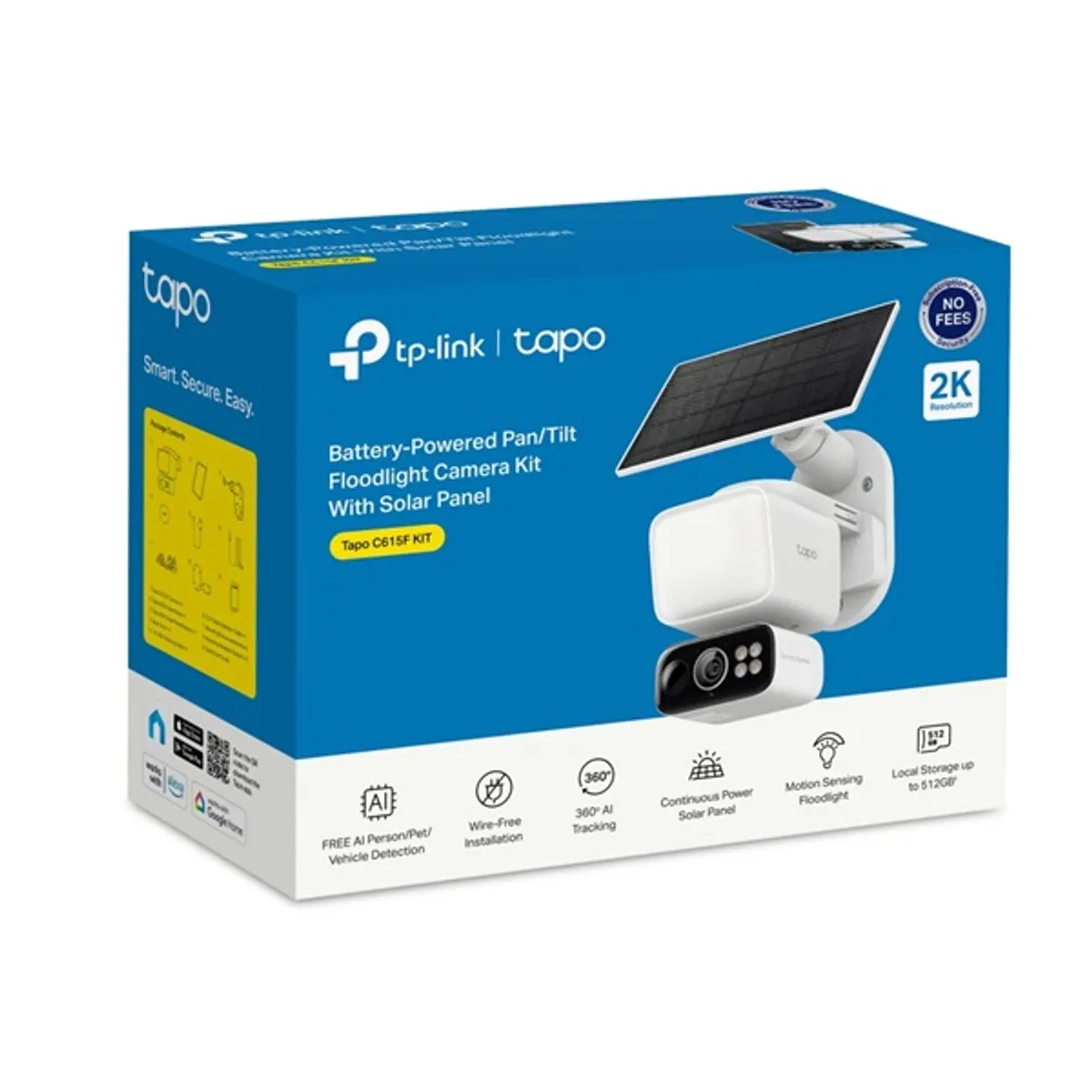 TP-LINK TAPO C615F KIT Tapo C615F Felbontás 2304x1296 Csatlakozók Vezeték nélküli Kártyatípus MicroSDXC Színes Energiaellátás elem és napelem Kültéri #2