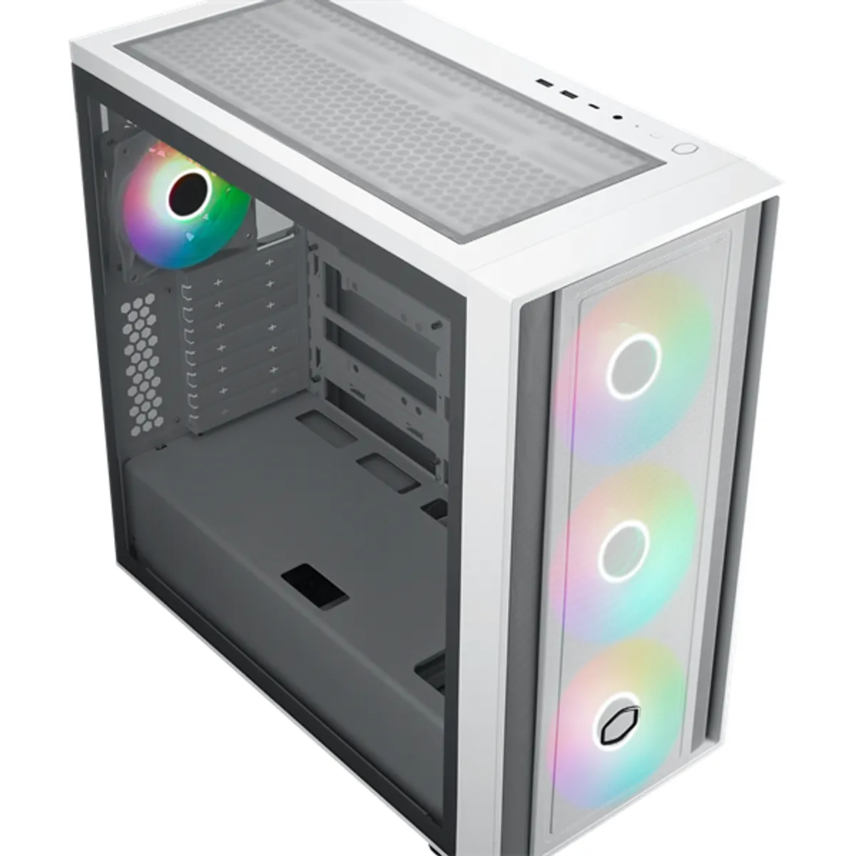 Cooler Master MB600-WGNN-S00 MasterBox 600 fehér edzett üveg ARGB 3x140mm elülső #2