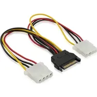 BLACKBIRD BH1503 Tápkábel Molex 4-pin férfi csatlakozó SATA 15-pin női és 4-pin női 15 cm