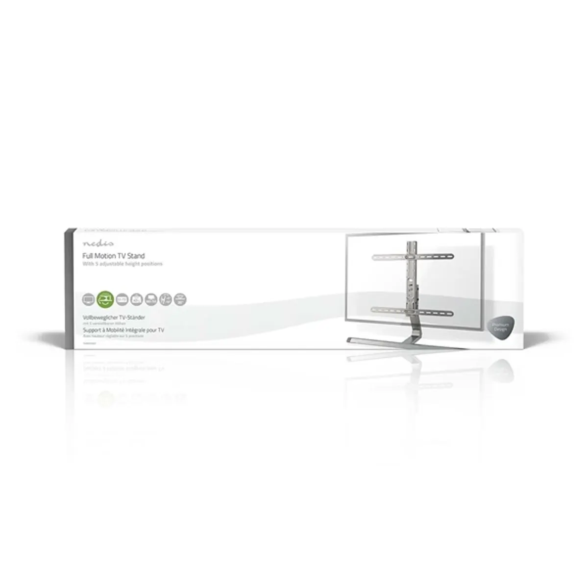 NEDIS TVSM5120GY TV állvány 37-75" kábelvezetés VESA 200x200-600x400 max 40 kg 5 magasság +5°-10° döntés 35° forgás #5