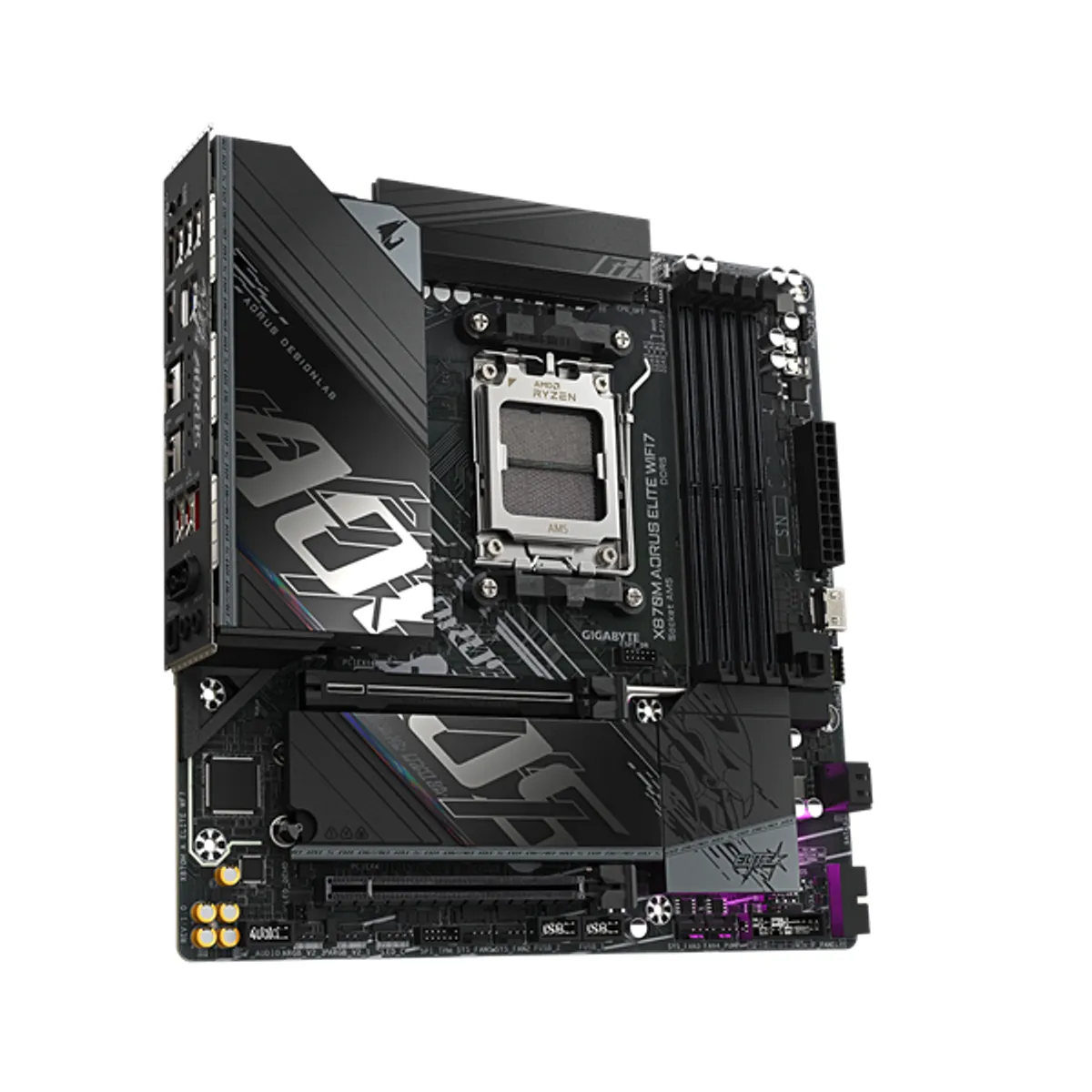 Gigabyte X870M AORUS ELITE WIFI7 DDR5 AM5 mATX 3x PCIe x16 256GB 5200MHz 2.5G LAN WiFi HDMI RAID #1