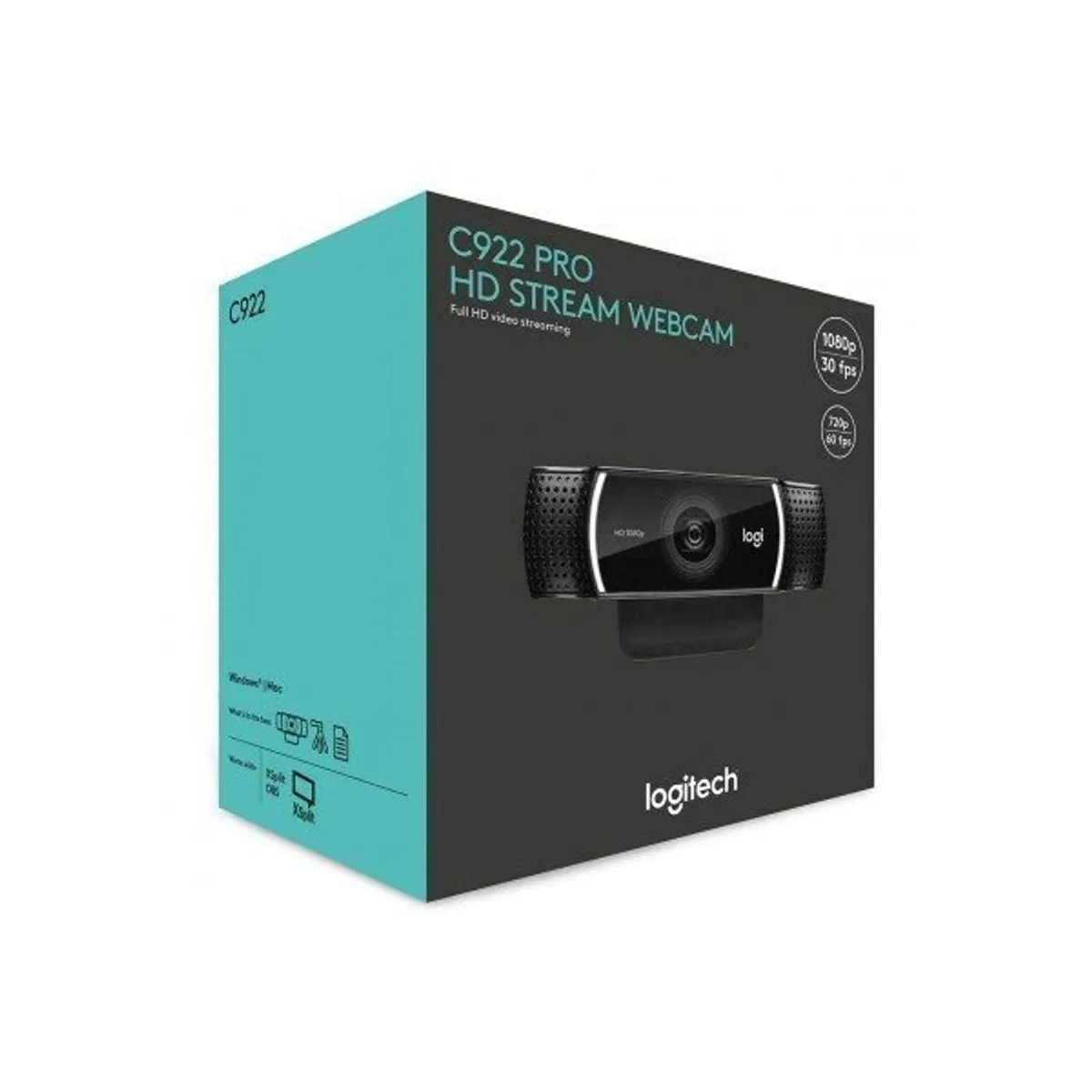 Logitech 960-001088 C922 Pro Stream USB 1080p 30fps 720p 60fps 78° autofókusz sztereó mikrofon #1