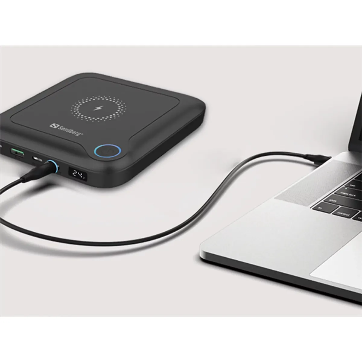 SANDBERG 421-46 All-in-1 laptopos powerbank 25000 mAh USB-C USB-A vezeték nélküli töltés 15W #4