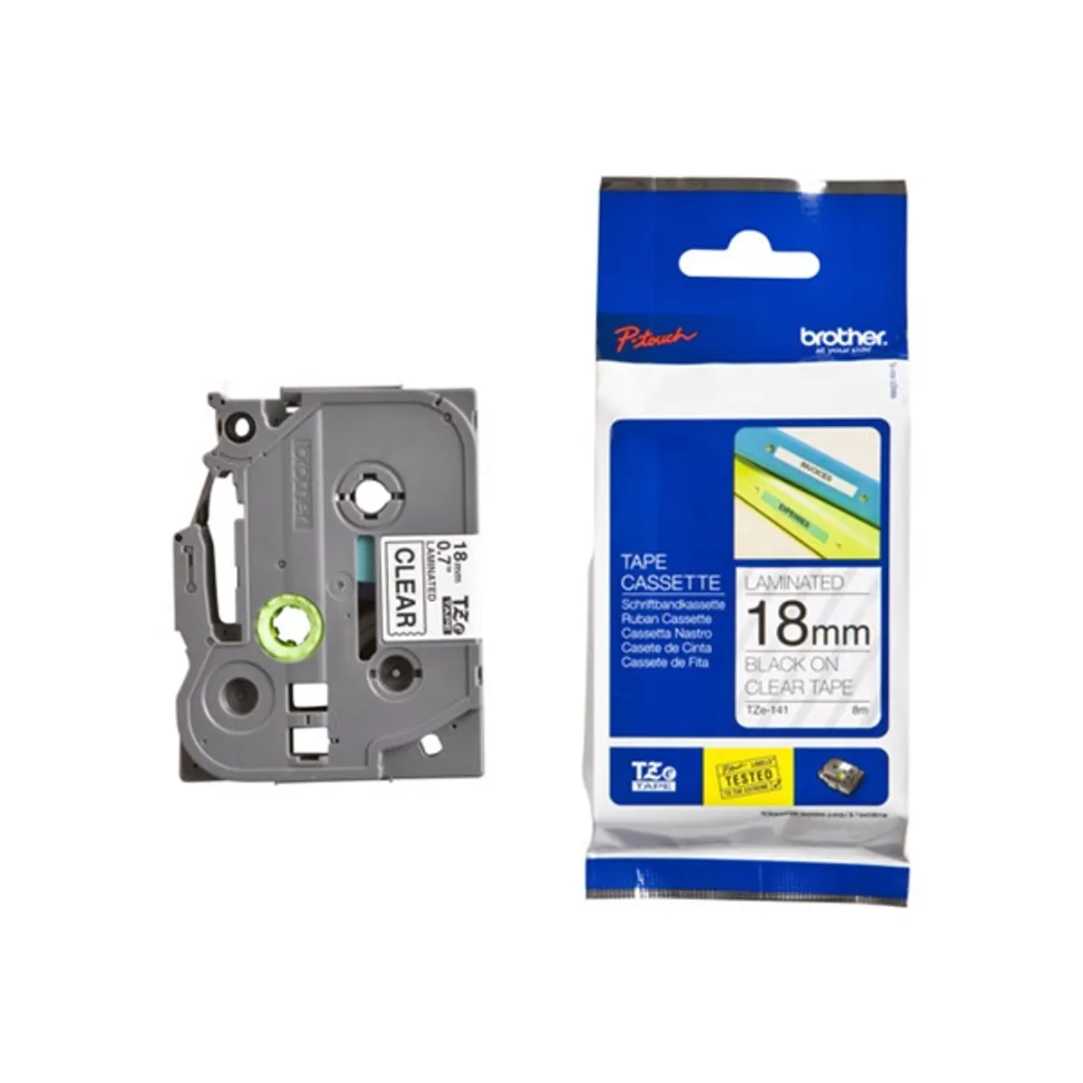 Brother TZE141 P-touch laminált címkéző szalag 18 mm szélesség 8 m hossz #2
