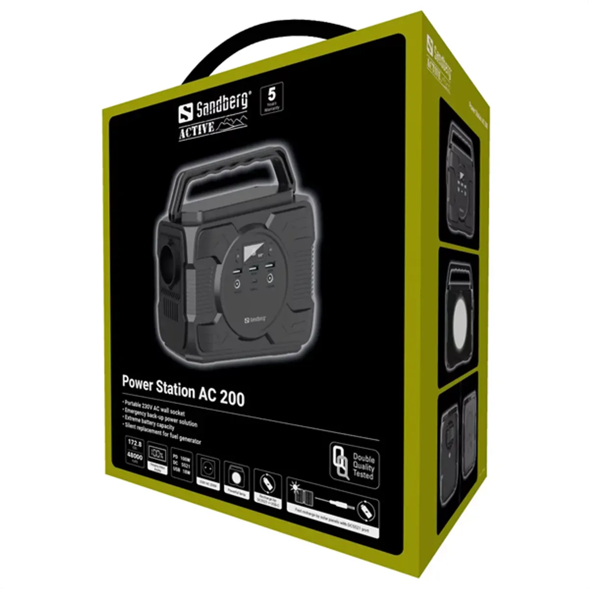SANDBERG 420-83 Hordozható áramforrás Power Station AC 200 172.8Wh 230V AC 200W USB-C PD 100W #7