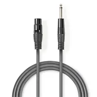 Nedis COTH15120GY50 félprofi audio kábel 6,35mm mono jack dugó - 3p XLR aljzat, 5m, rugalmas #2