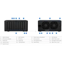 Synology DS1821+ DiskStation 8 fiókos Ryzen V1500B 4 GB DDR4 ECC 2x M.2 NVMe 4x USB 3.2 Gen1 4x 1 GbE #2