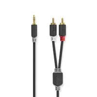 NEDIS CABW22200AT30 sztereó audió kábel 3,0 m 3,5 mm férfi 2x RCA aranyozott árnyékolt #1