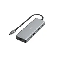 HAMA 00200142 FIC USB 3.1 Type-C 9in1 dokkoló adapter 4x USB3.1 2x HDMI LAN PD szürke