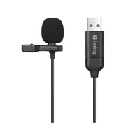 SANDBERG 126-40 streamer clip mikrofon omnidirekciós, 3 m kábel, 50 Hz-18 kHz, -38 dB +/-3 dB, SNR 84 dB, usb-táp 5V, Windows Mac kompatibilis