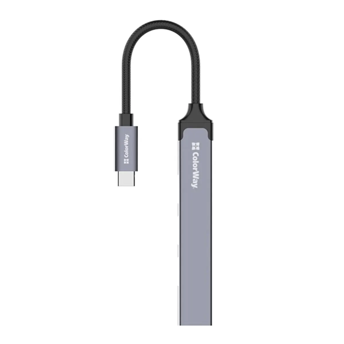 Colorway CW-HUB04 USB-C hub 4-port 1x USB 3.0, 3x USB 2.0 alumínium ötvözet sötétszürke 0,12 m #1