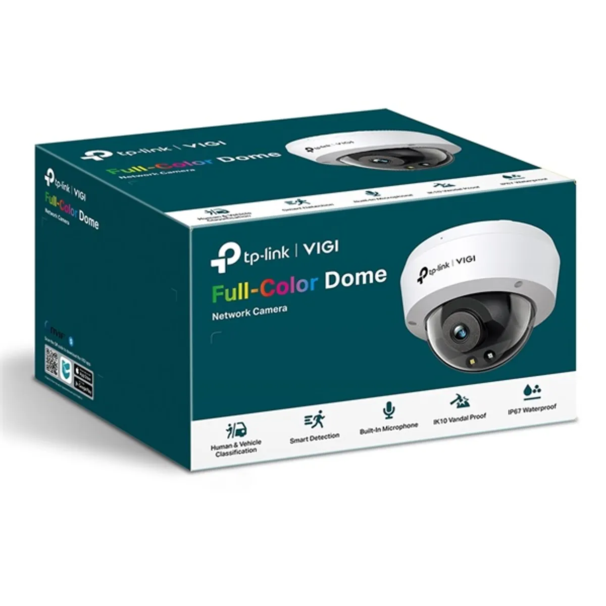 TP-LINK VIGI C240(2.8MM) VIGI C240 4MP Full-Color Dóm hálózati kamera IP67 IK10 LAN 12V DC és PoE #2