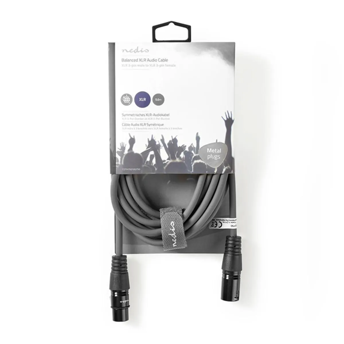 Nedis COTH15010GY50 XLR 3-tűs dugó-aljzat 5m szimmetrikus #1