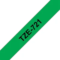 BROTHER TZE721 laminált szalag 9 mm 8 m zöld alapon fekete #1
