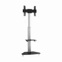 SBOX FS-500 padlóállvány televízióhoz 37"-70" max 40 kg VESA 200x200-600x400 magasság 1200-1800 mm forgás 0-90 döntés +5-12 fok kábelrendezés görgős #1