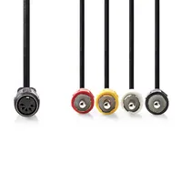 Nedis CAGL20475BK02 audio kábel 5p din aljzat 4 x rca dugó 0.20m