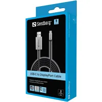 Sandberg 136-51 USB-C to DisplayPort kábel 2 m alumínium ház USB táplált #3