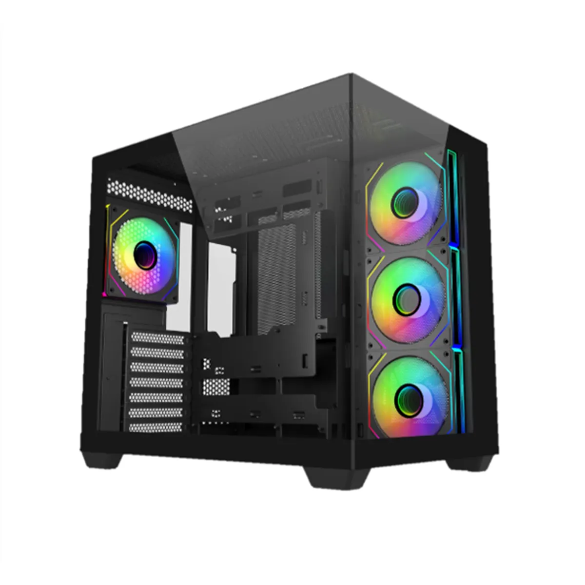 Cooler Master E681-KHNN-S00 E681 fekete hátul 1x120mm ARGB PWM - oldalra 3x120mm ARGB PWM fordított #1