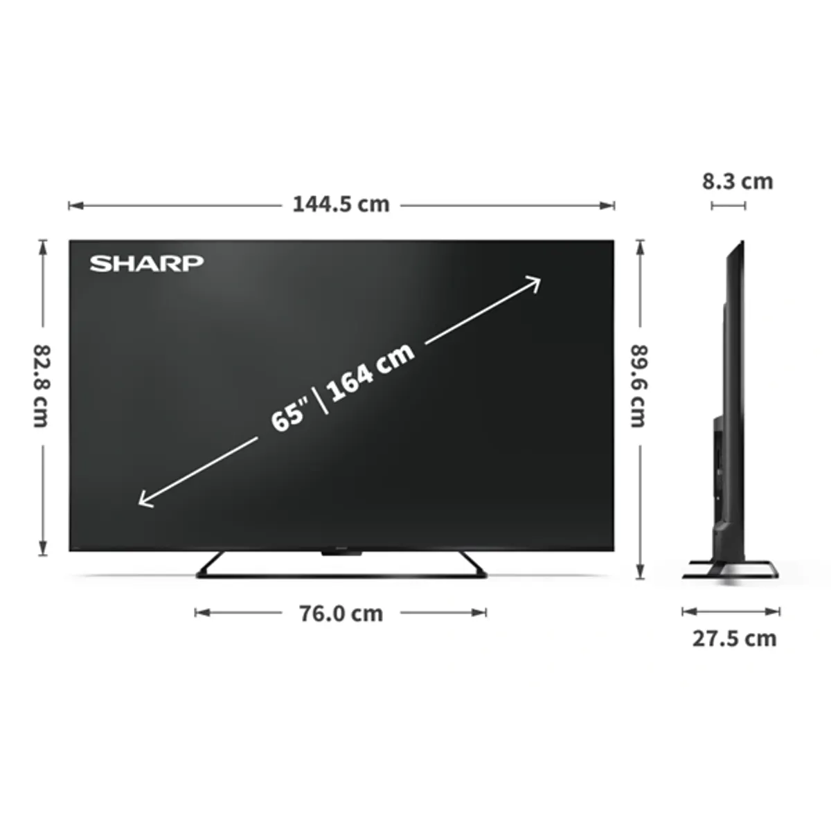 Sharp 65HR7265E 65" 4K UHD QLED Google TV, 144 Hz, 4x HDMI, Fejhallgató kimenet Van, DVB-TCS2, VESA 400x300 #8