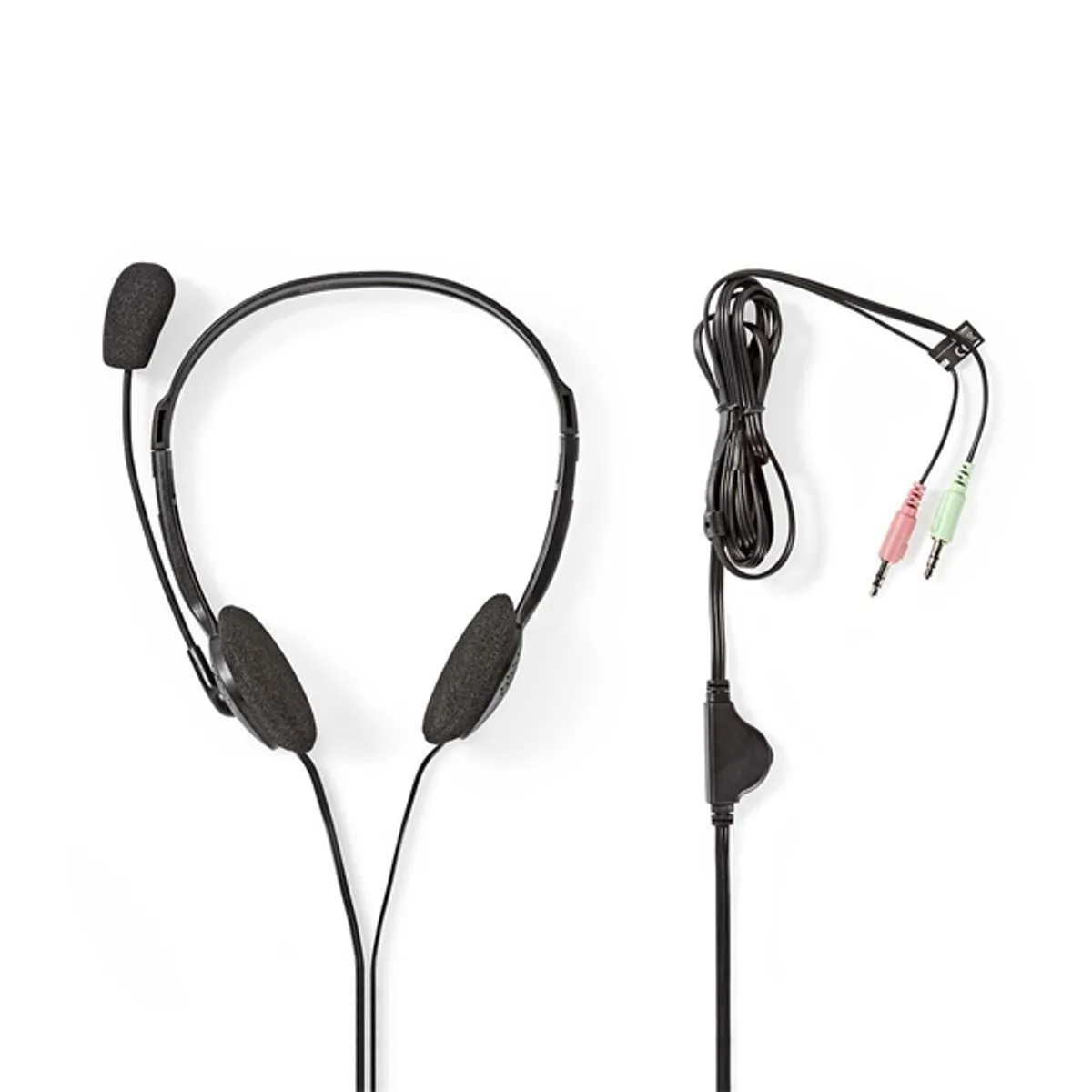 Nedis CHST100BK mikrofonos fejhallgató 2 m 2x 3,5 mm 32 Ohm 105 dB 20 Hz-20 kHz #1