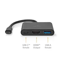 NEDIS CCGB64770BK01 USB C 3 portos adapter HDMI 4K@30Hz USB A USB C 3.2 Gen1 #1
