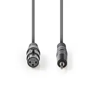 NEDIS COTH15320GY10 XLR aljzat 3-tűs és 3,5 mm TRS dugó 1 m kerek PVC köpeny réz vezető sötétszürke #2