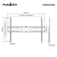 NEDIS TVWM2070BK Fali TV-tartókonzol 60-100" max 75 kg VESA 900x600 min faltávolság 30,5 mm #6