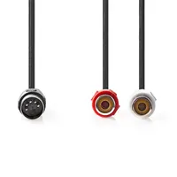 NEDIS CAGL20250BK02 DIN 5 tűs - 2x RCA anya audiokábel 0.20 m