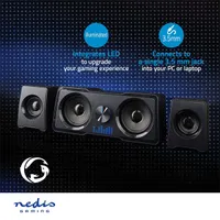 Nedis GSPR21022BK 2.2 hangszóró LED fényhatás USB táp 3,5 mm jack 48 W #7