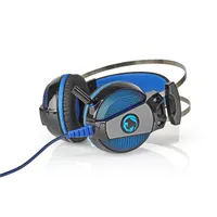 NEDIS GHST500BK Gaming fülhallgató térhatású USB 2,1 m hajlítható mikrofon fekete-kék #1