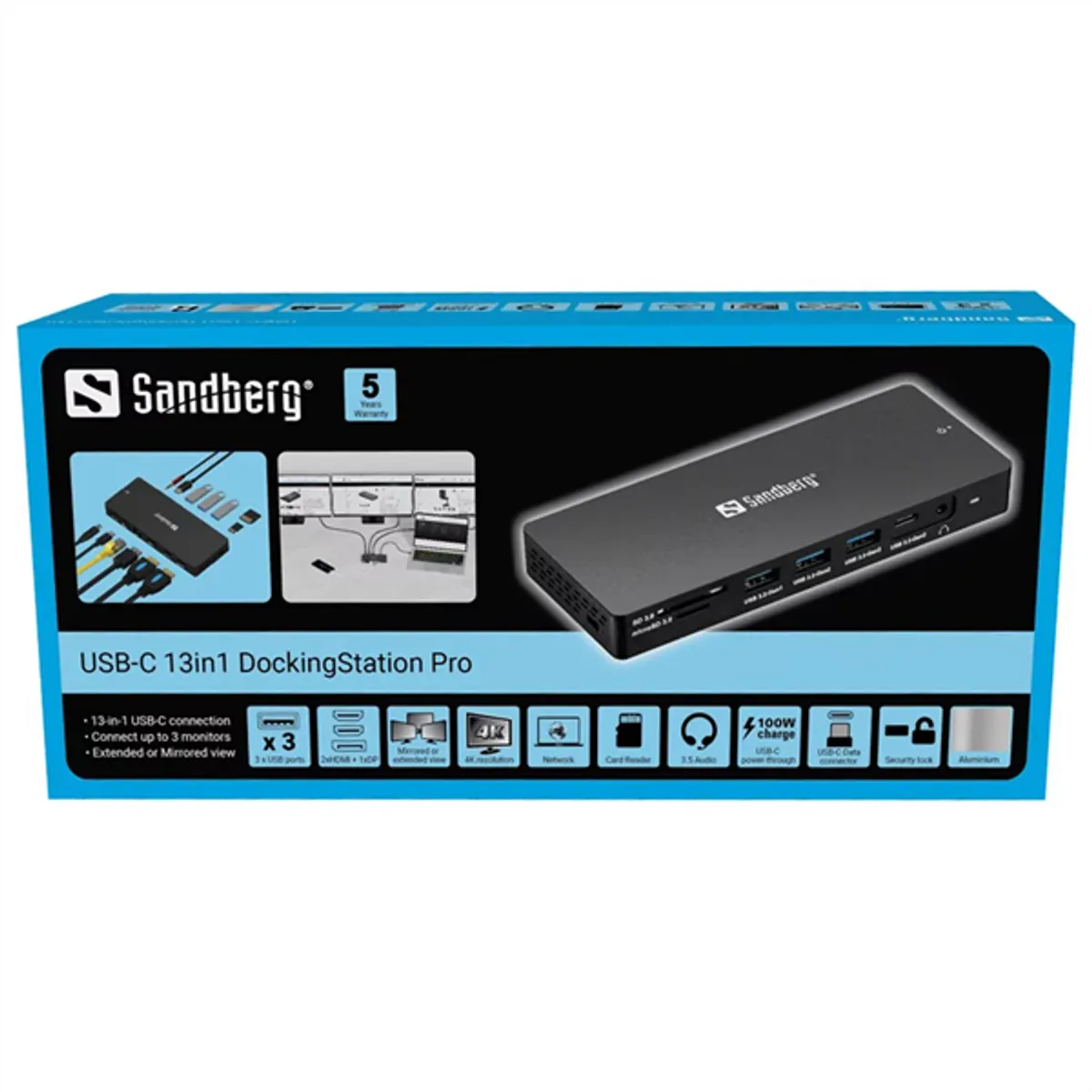 Sandberg 136-61 USB-C 13-in-1 dokkoló Pro #6