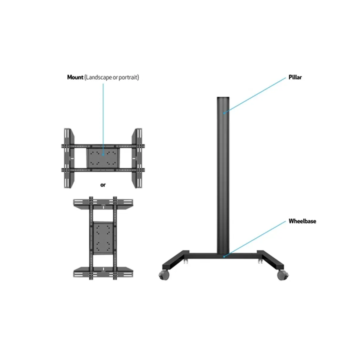 Multibrackets 7350073730643 M Display Stand 180 Single Fekete 24-65" 50 kg 75x75-700x400 mm #7