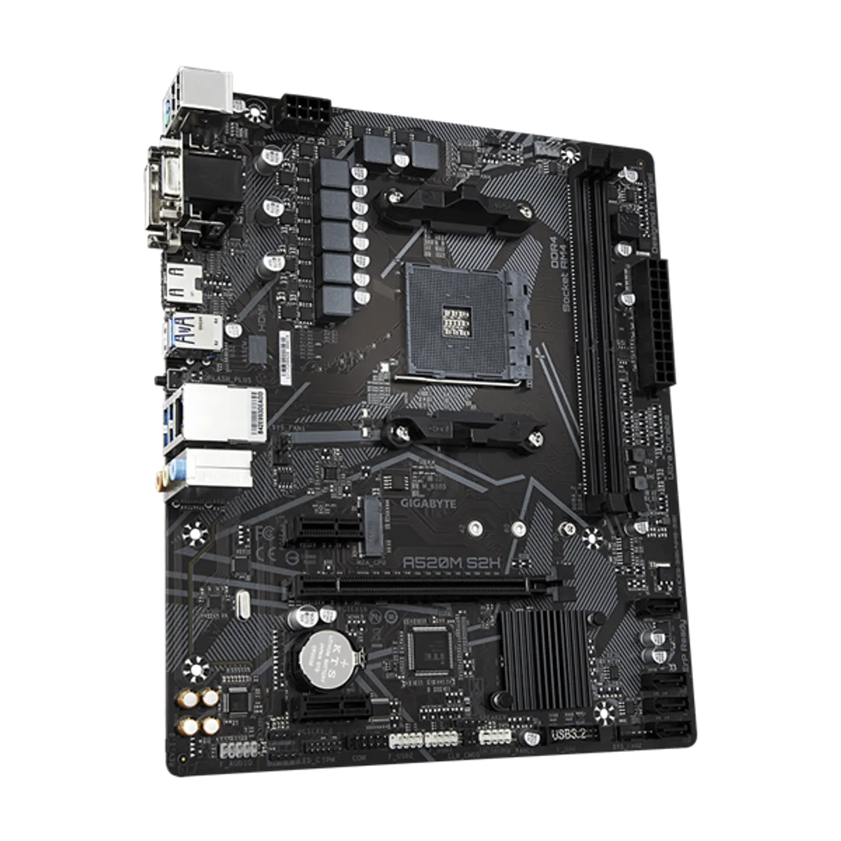 Gigabyte A520M S2H AM4 DDR4 64GB mATX PCIe x16 M.2 RAID HDMI D-Sub DVI #1